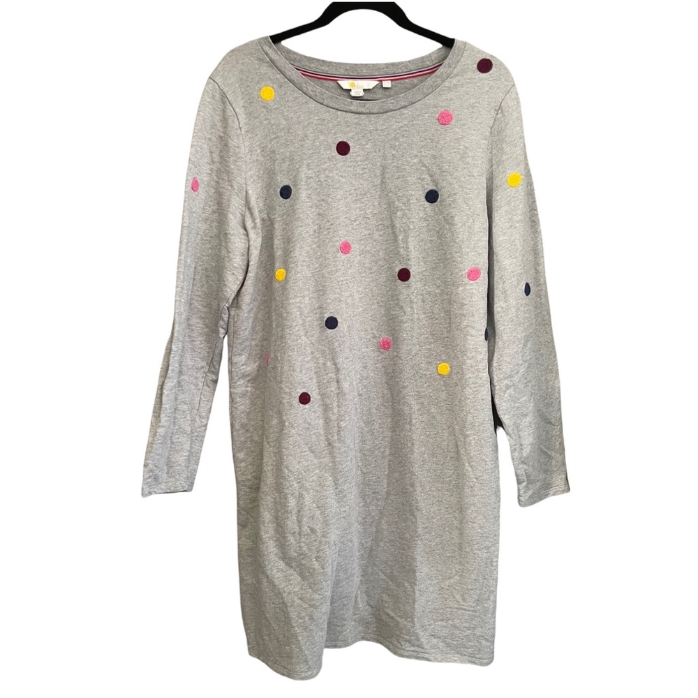 Boden Grey Marl Boucle Spot Sweatshirt Dress - Picture 6 of 9
